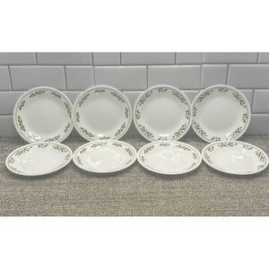 Corelle Corning Winter‎ Holly Dessert Bread Butter Plates 8 Christmas Made USA